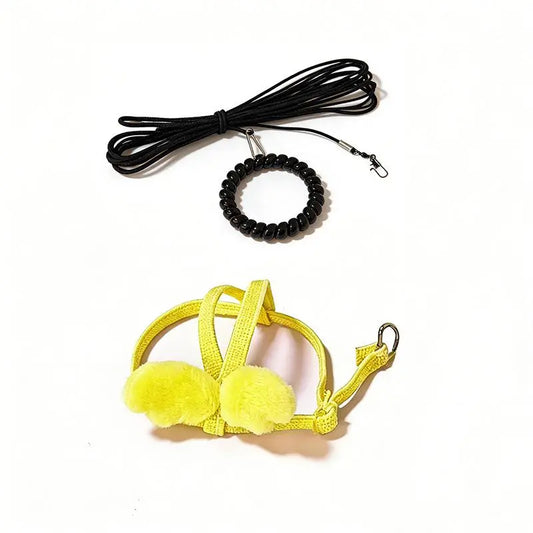 Bird Training Harness & Leash Set with Adjustable Vest, Escape-Proof Ultra-Lightweight Accessory with Elastic Cords for Cockatiels, Conures (Outdoor Flying Use)