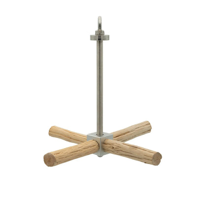 Deluxe 360° Rotating Wild Pear Wood Perch Swing - Parrot Accessories Foraging Aid - Secure Comfortable Habitat for Multiple Birds - Boosts Exercise & Mental Stimulation
