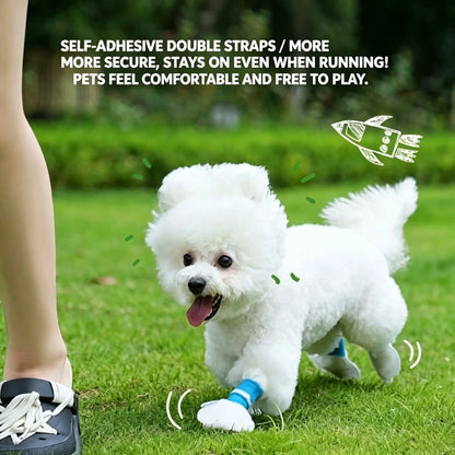 Disposable Dog Boots for Paw Protection, 20 Pcs Pet Shoes with Adjustable Self-Adhesive Bandage, Dog Disposable Foot Covers for Outdoor & Indoor Walking