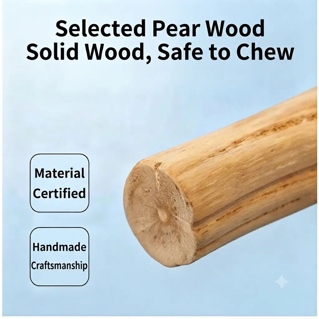 Deluxe 360° Rotating Wild Pear Wood Perch Swing - Parrot Accessories Foraging Aid - Secure Comfortable Habitat for Multiple Birds - Boosts Exercise & Mental Stimulation