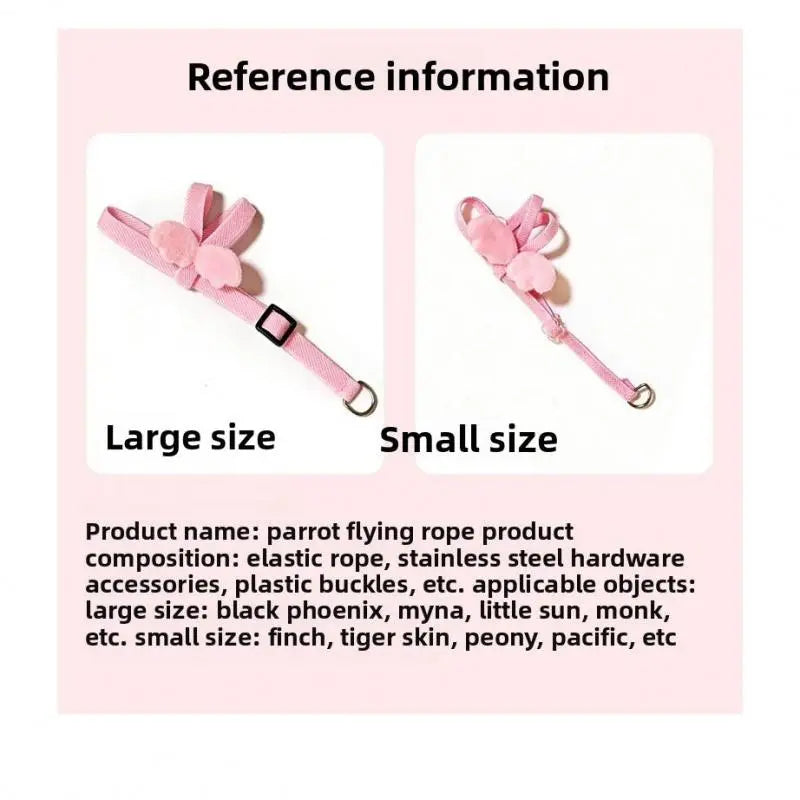 Bird Training Harness & Leash Set with Adjustable Vest, Escape-Proof Ultra-Lightweight Accessory with Elastic Cords for Cockatiels, Conures (Outdoor Flying Use)