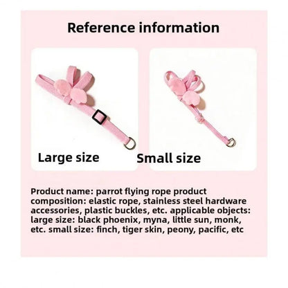 Bird Training Harness & Leash Set with Adjustable Vest, Escape-Proof Ultra-Lightweight Accessory with Elastic Cords for Cockatiels, Conures (Outdoor Flying Use)