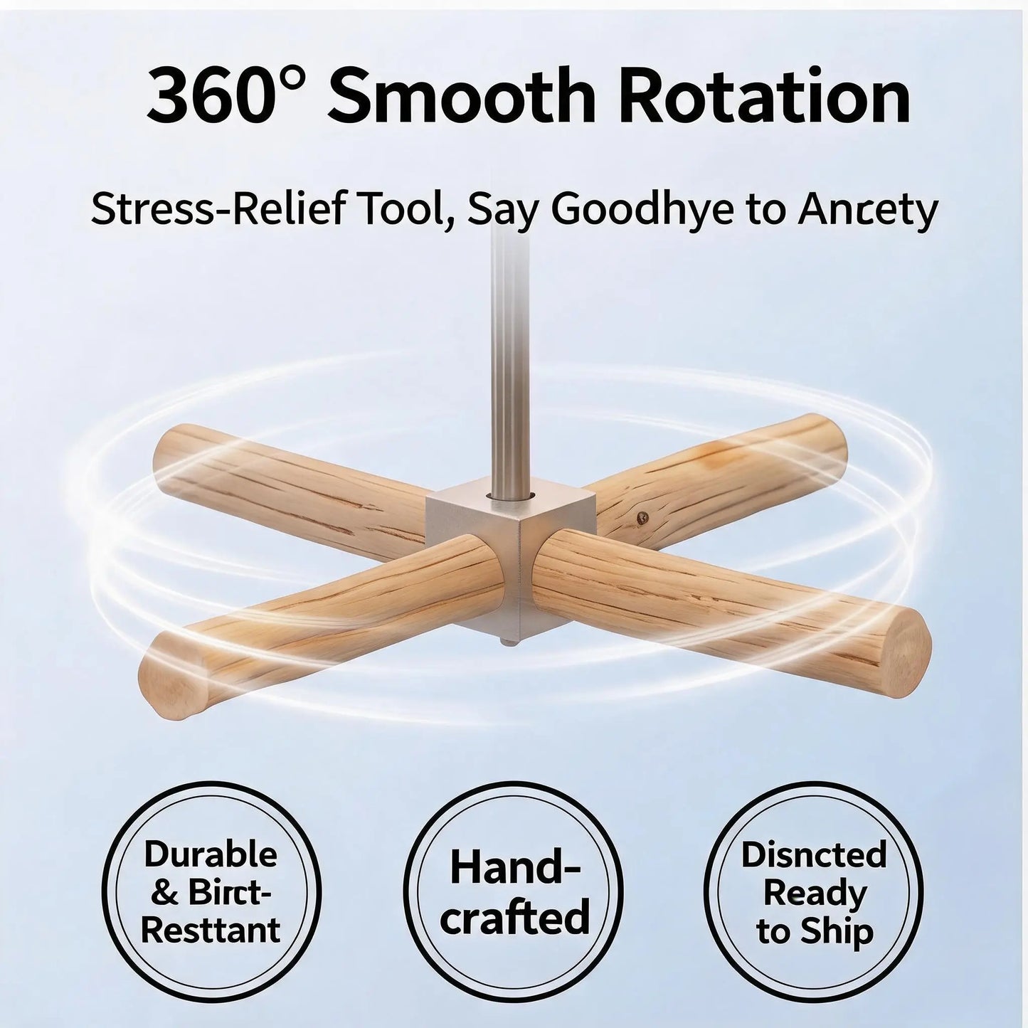 Deluxe 360° Rotating Wild Pear Wood Perch Swing - Parrot Accessories Foraging Aid - Secure Comfortable Habitat for Multiple Birds - Boosts Exercise & Mental Stimulation