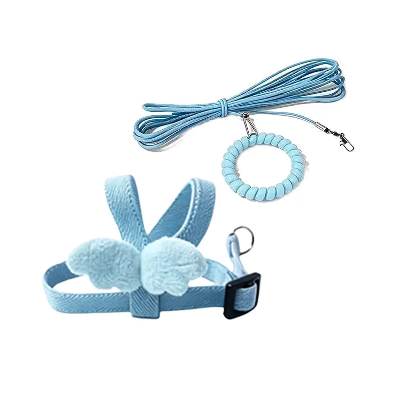 Bird Training Harness & Leash Set with Adjustable Vest, Escape-Proof Ultra-Lightweight Accessory with Elastic Cords for Cockatiels, Conures (Outdoor Flying Use)